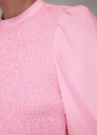 Shirred Detail Peplum Top