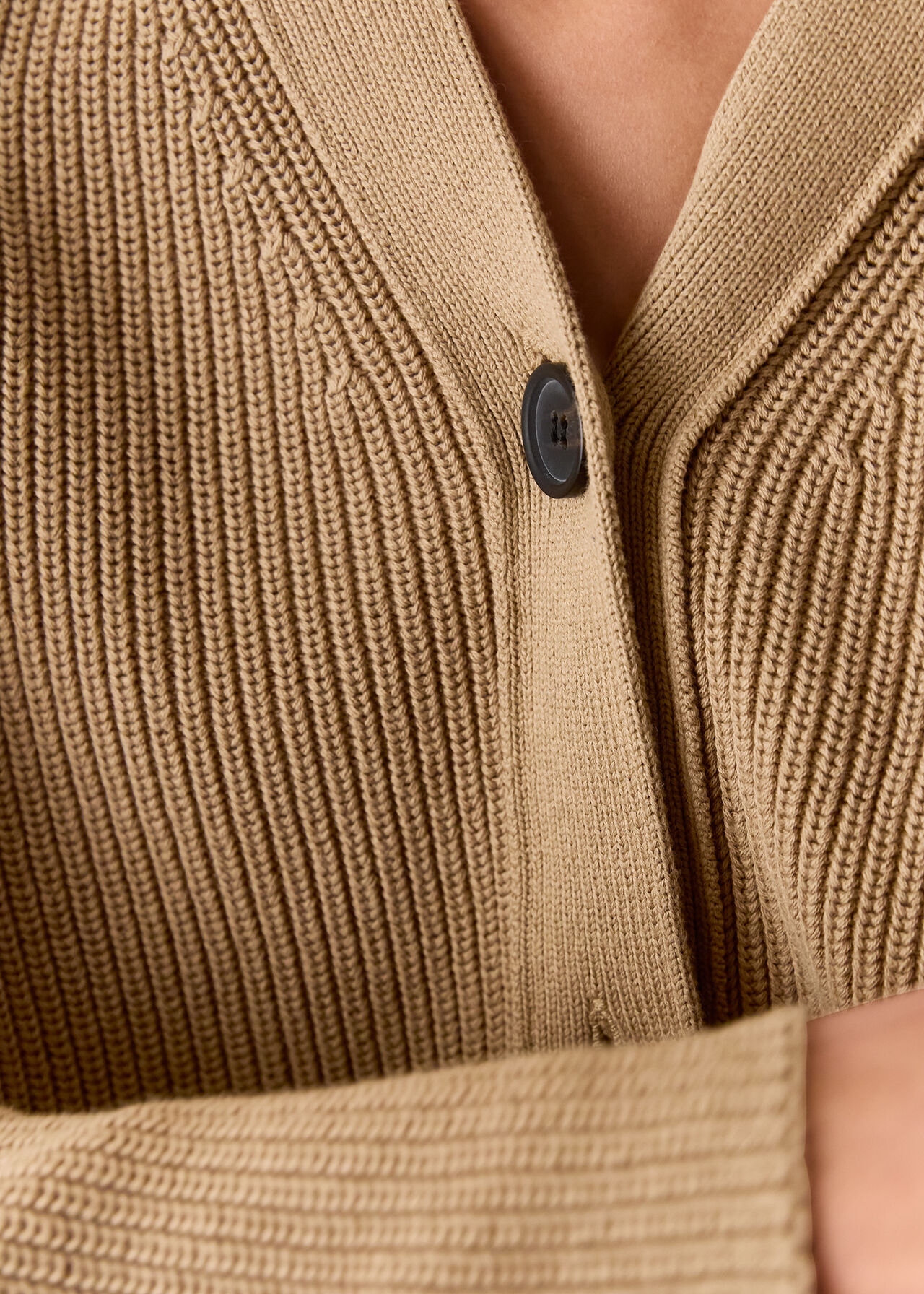 Whistles Camel Nala Cotton Cardigan Whistles Camel Nala Cotton Cardigan