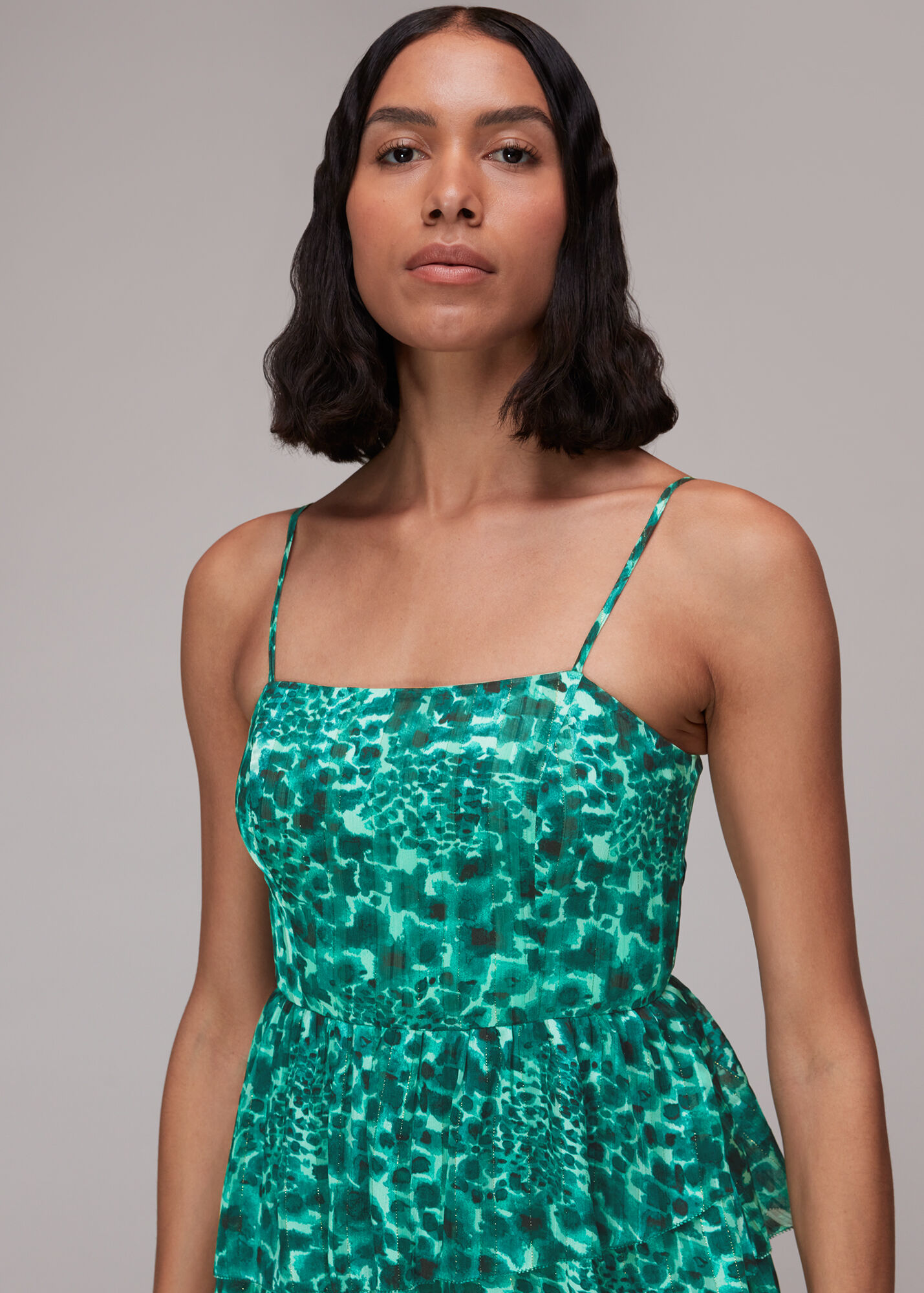 Wildflower Wish Gathered Tier Dress in Mint main image 0
