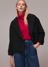 Relaxed Cropped Wool Coat