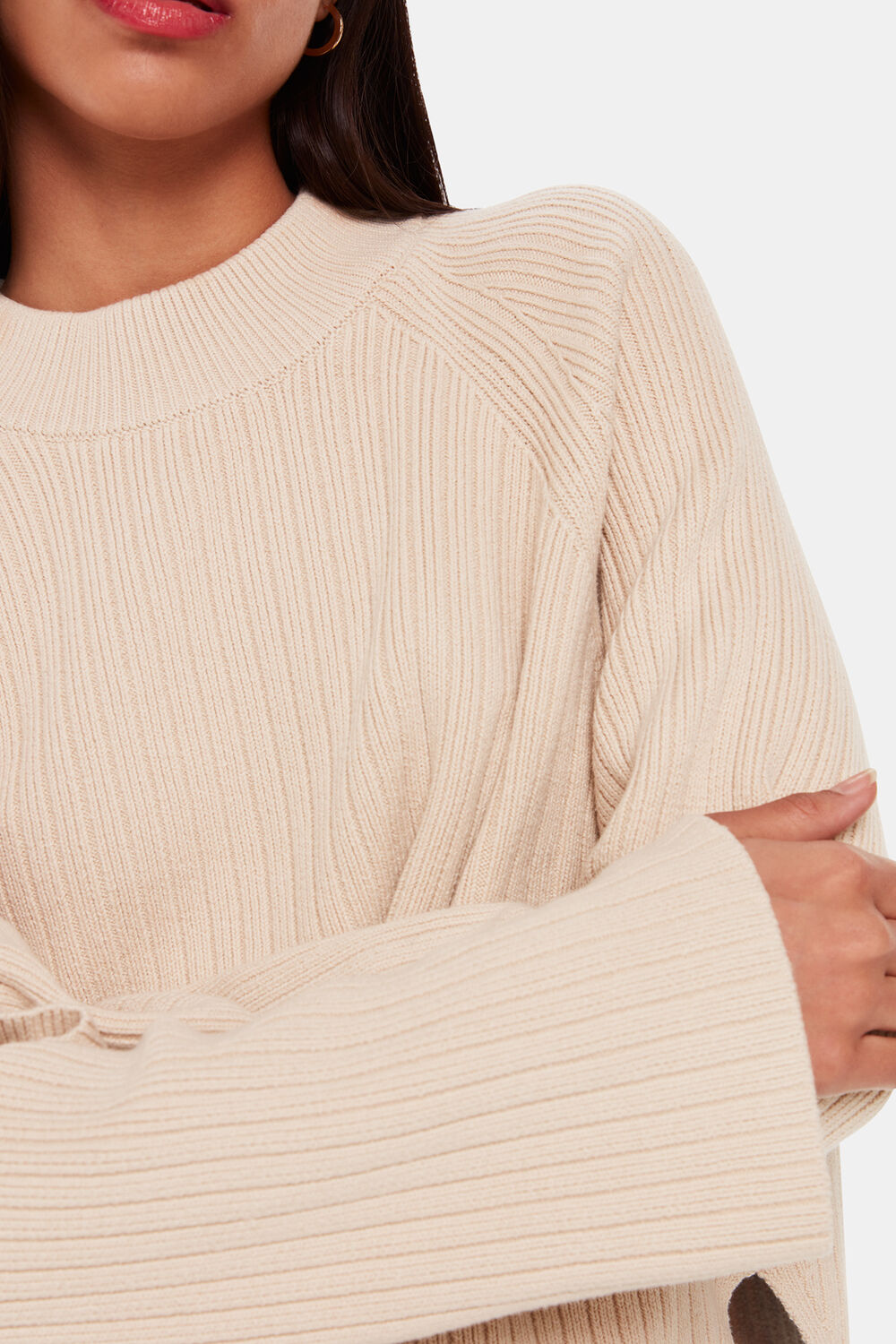 Cotton Rib Crew Neck Knit