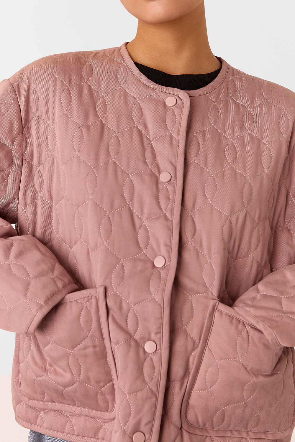 Dusty Pink Petite Maya Cotton Quilted Jacket