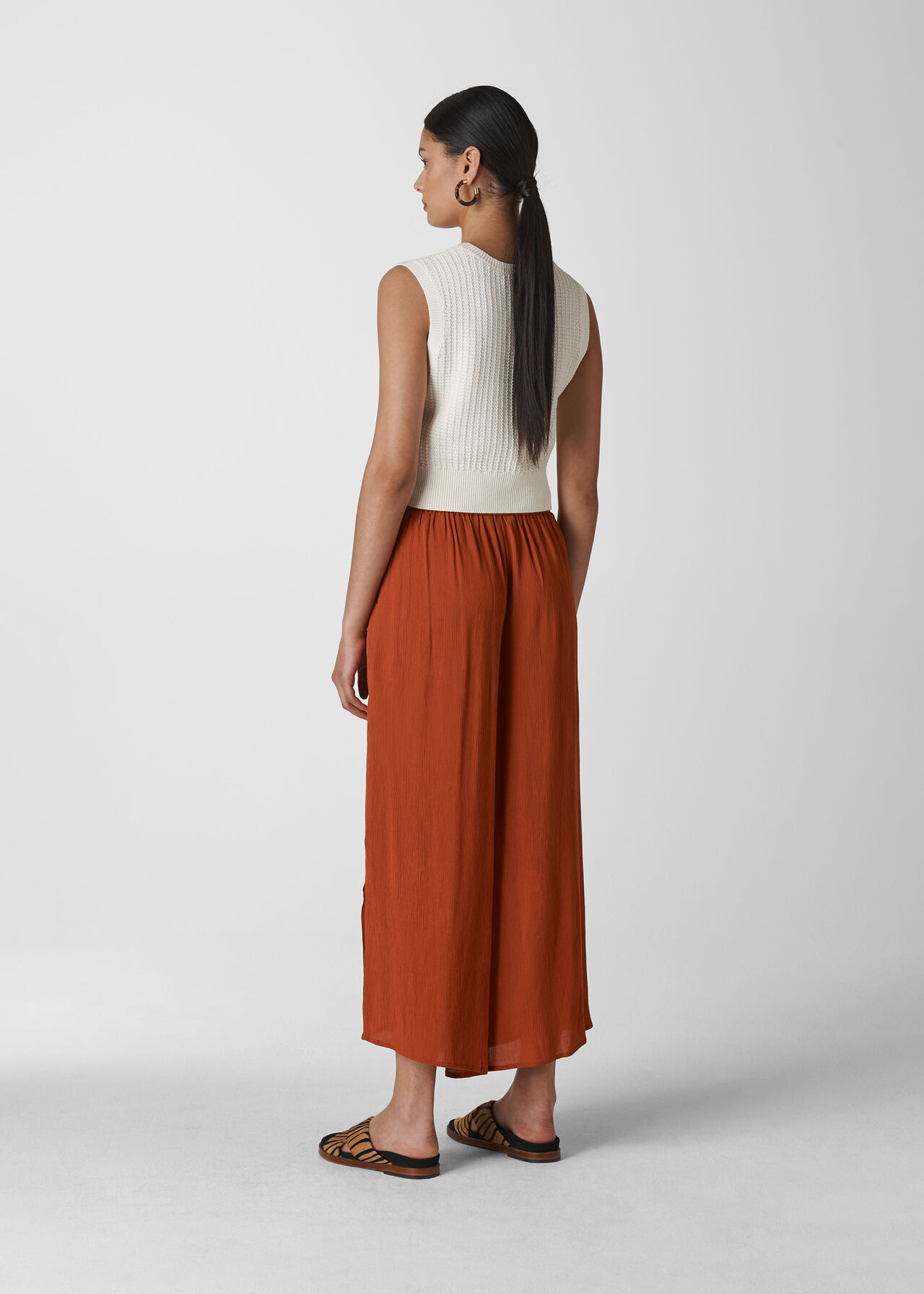 Fluid Crop Trouser Rust