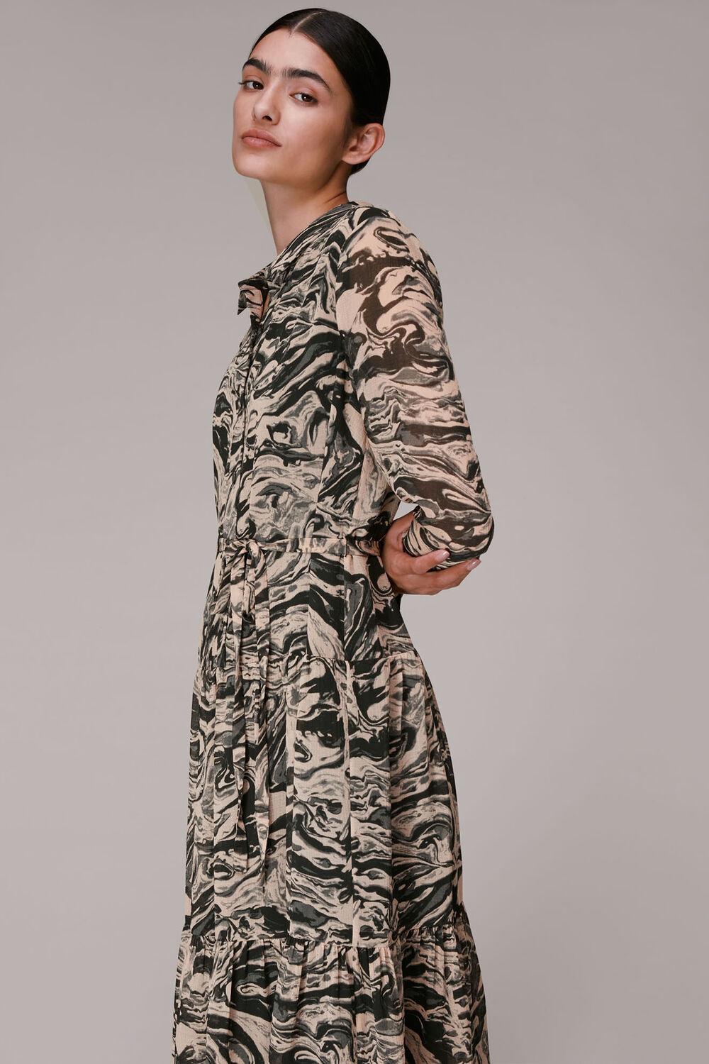 Marble Print Shirt Dress