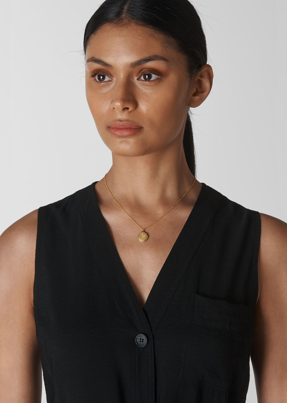 Seed Bead Disc Necklace Gold/Multi