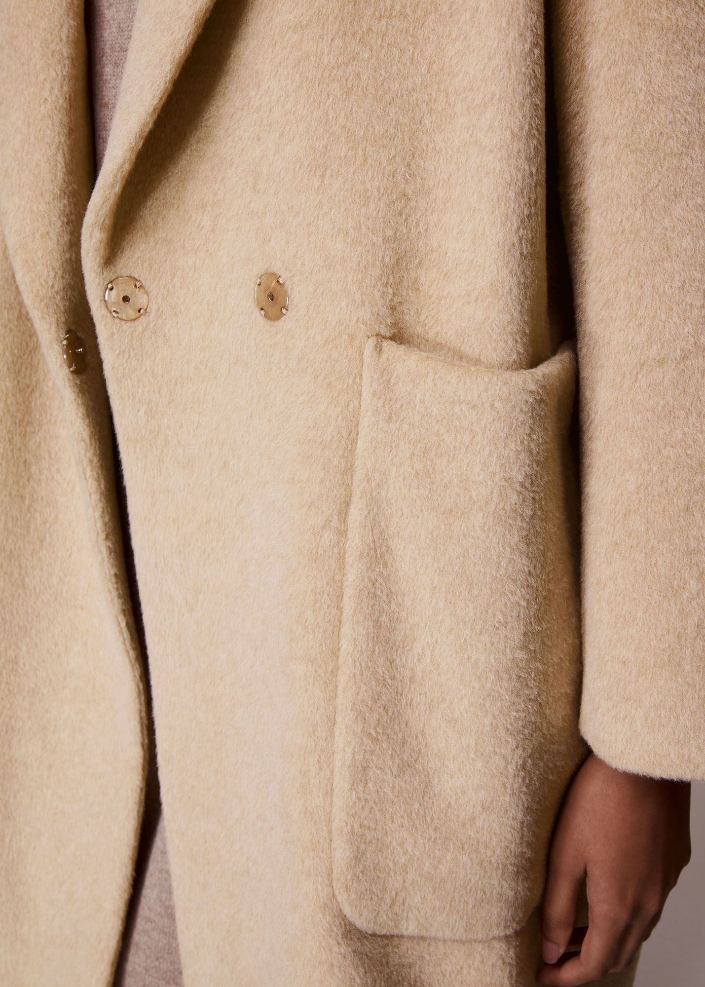 Oatmeal Lola Wool Mix Cocoon Coat WHISTLES Whistles US