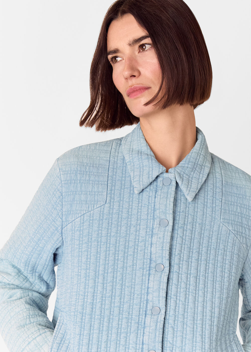 Cotton Quilted Chambray Jacket