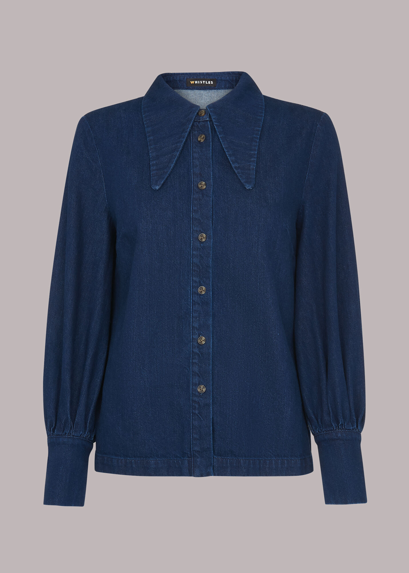 Denim Nino Chambray Collared Shirt | WHISTLES | Whistles US |