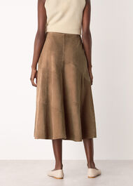 Zig Zag Panel Suede Skirt