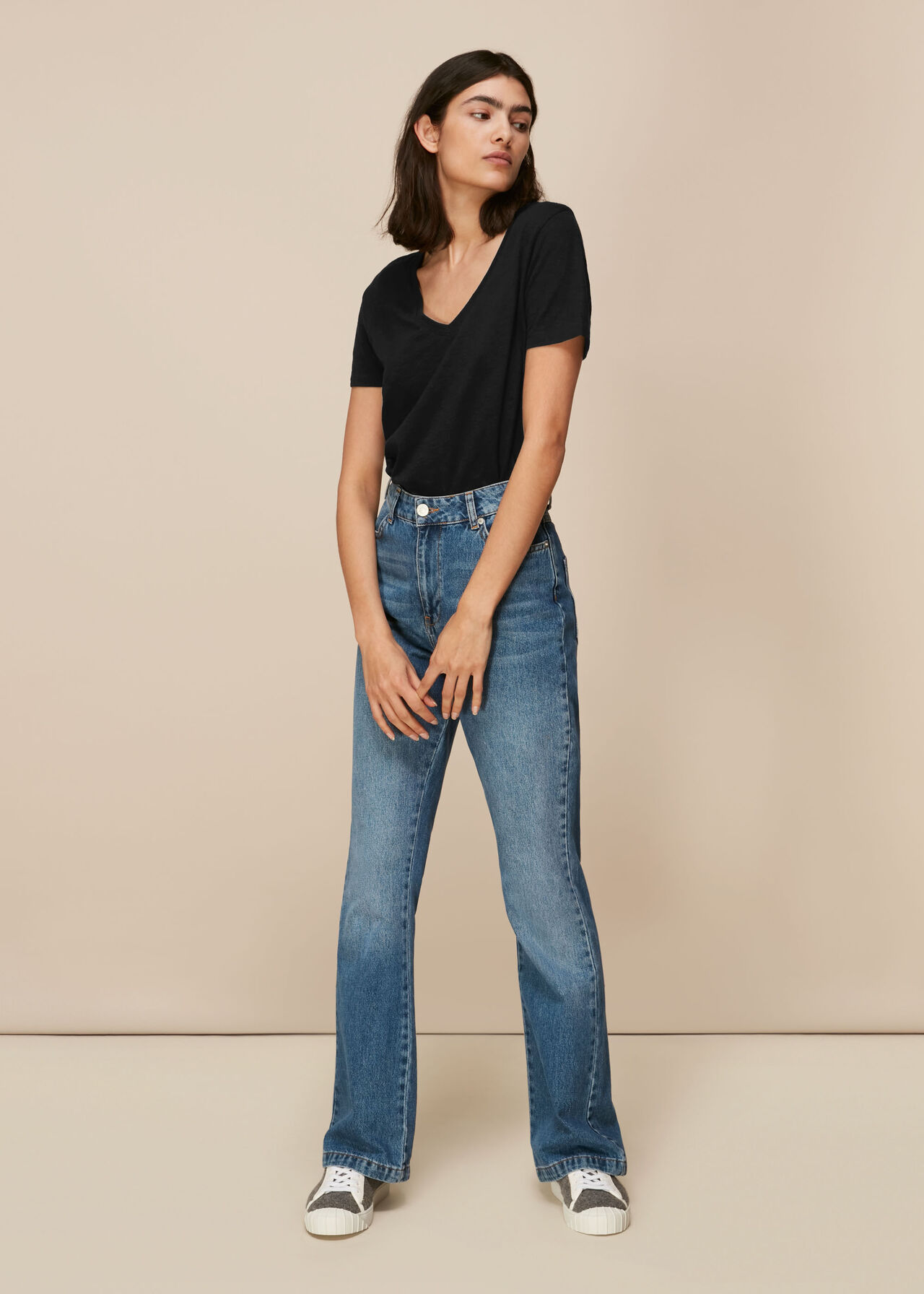 Sophie V Neck Cotton Tshirt