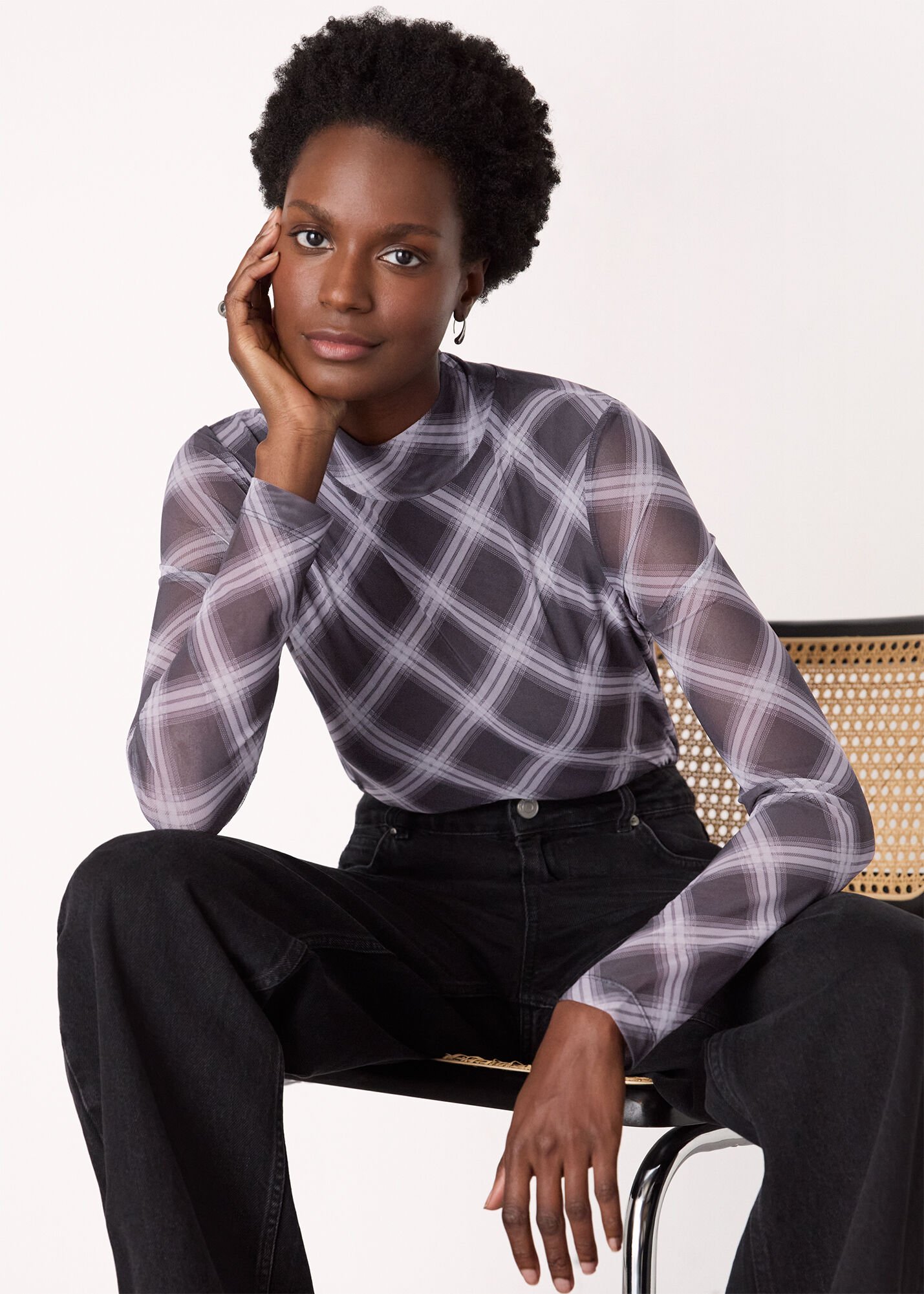 トップス Gypsohila / Sheer Check Tops トップス Gypsohila / Sheer Check Tops トップス Gypsohila / Sheer