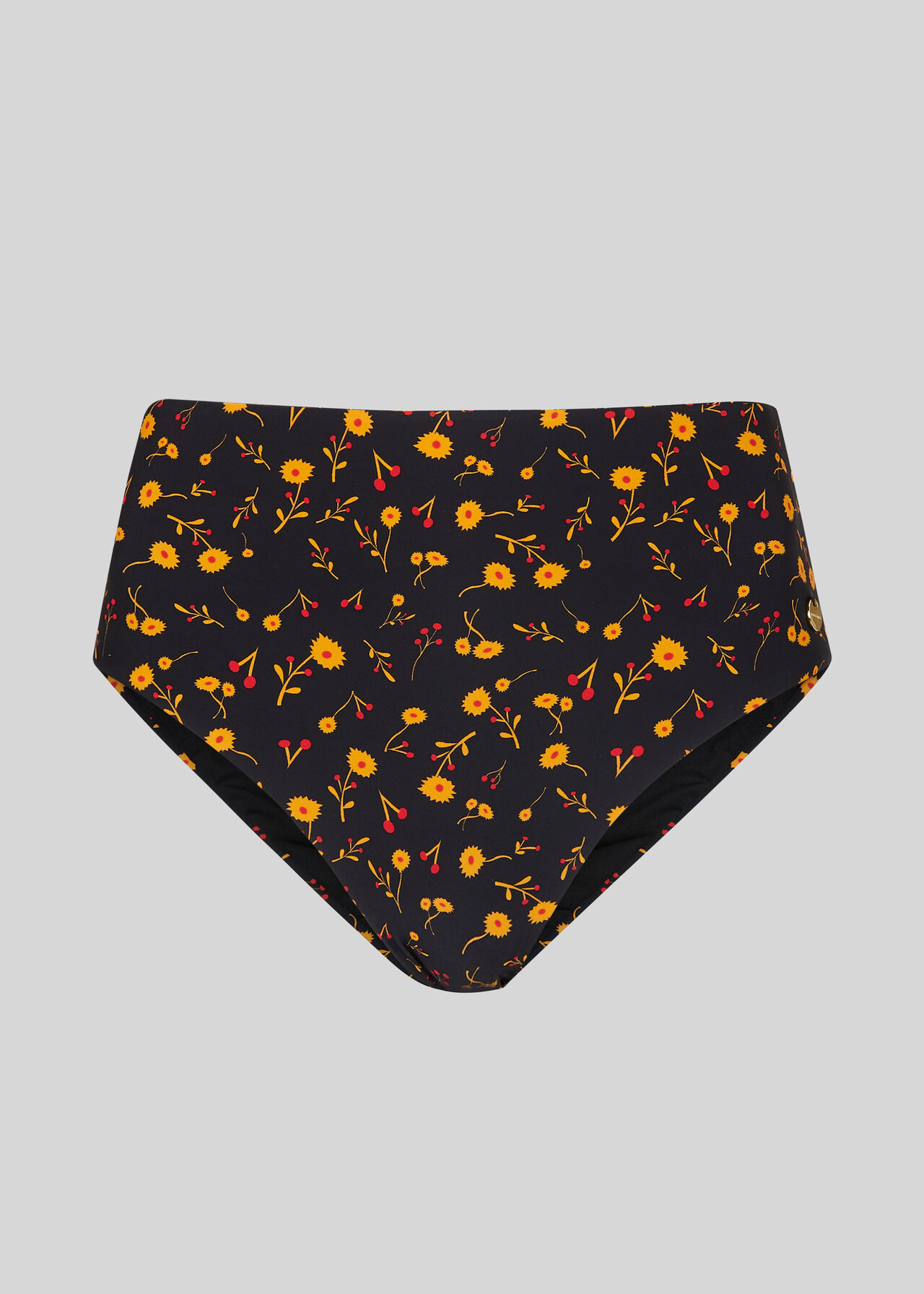 Aster Floral Bikini Bottom Black/Multi