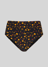Aster Floral Bikini Bottom Black/Multi