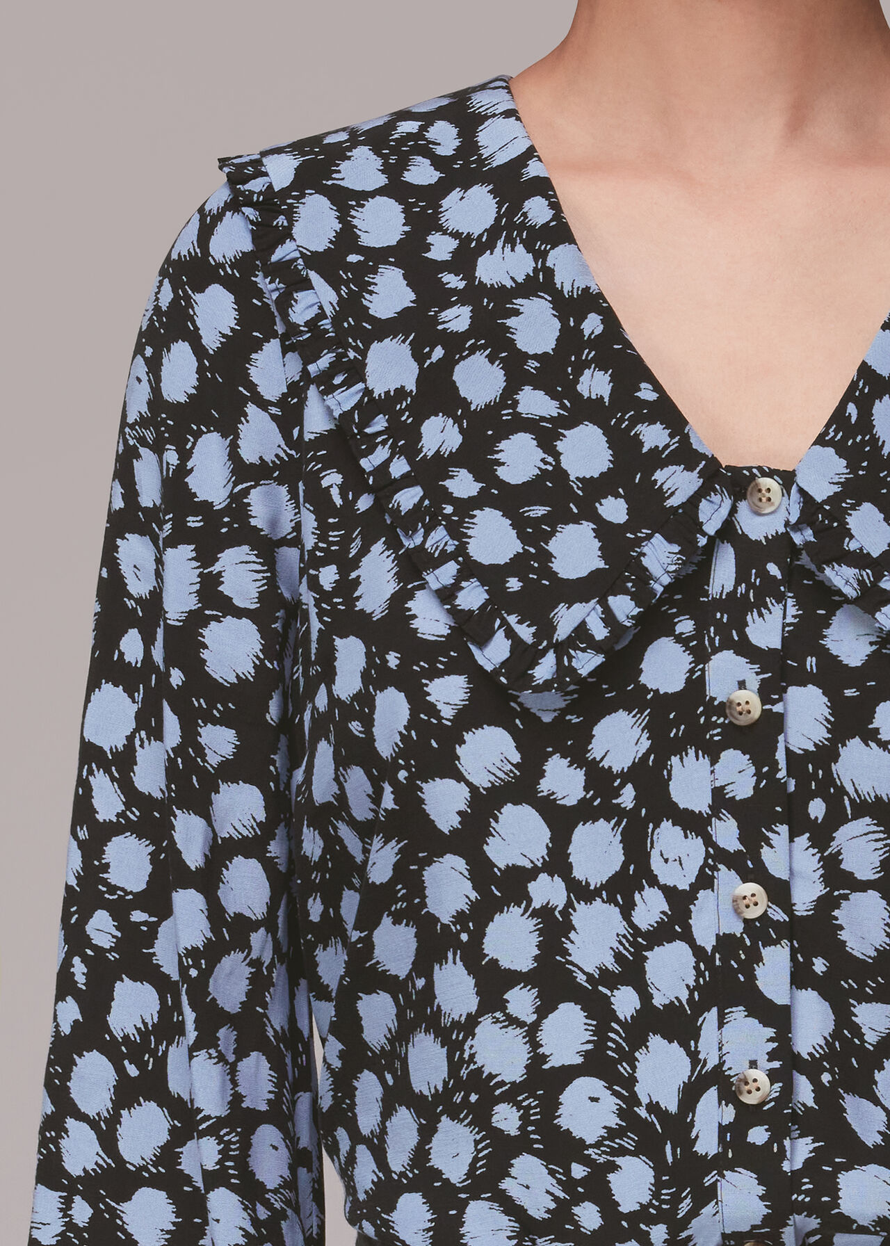 Dalmatian Print Collar Top