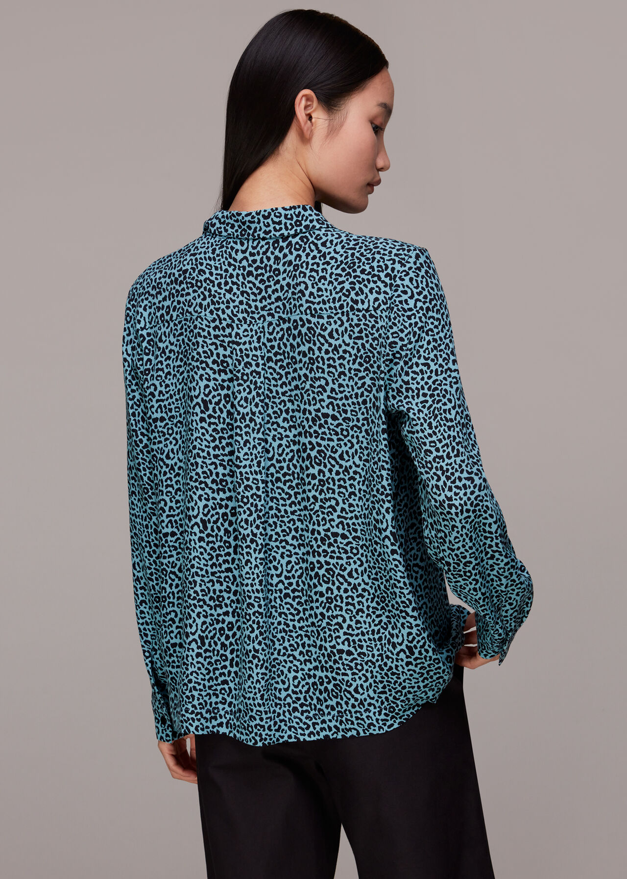 Contrast Leopard Print Shirt