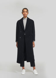 Stripe Double Breasted Coat