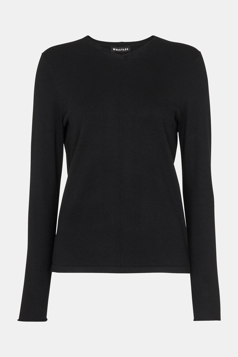 Black Mila V Neck Knit