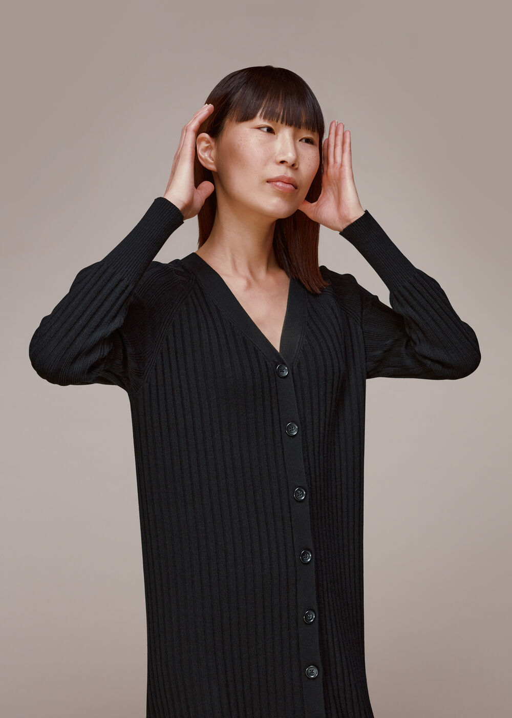 Nelly Ribbed Cardigan Dress