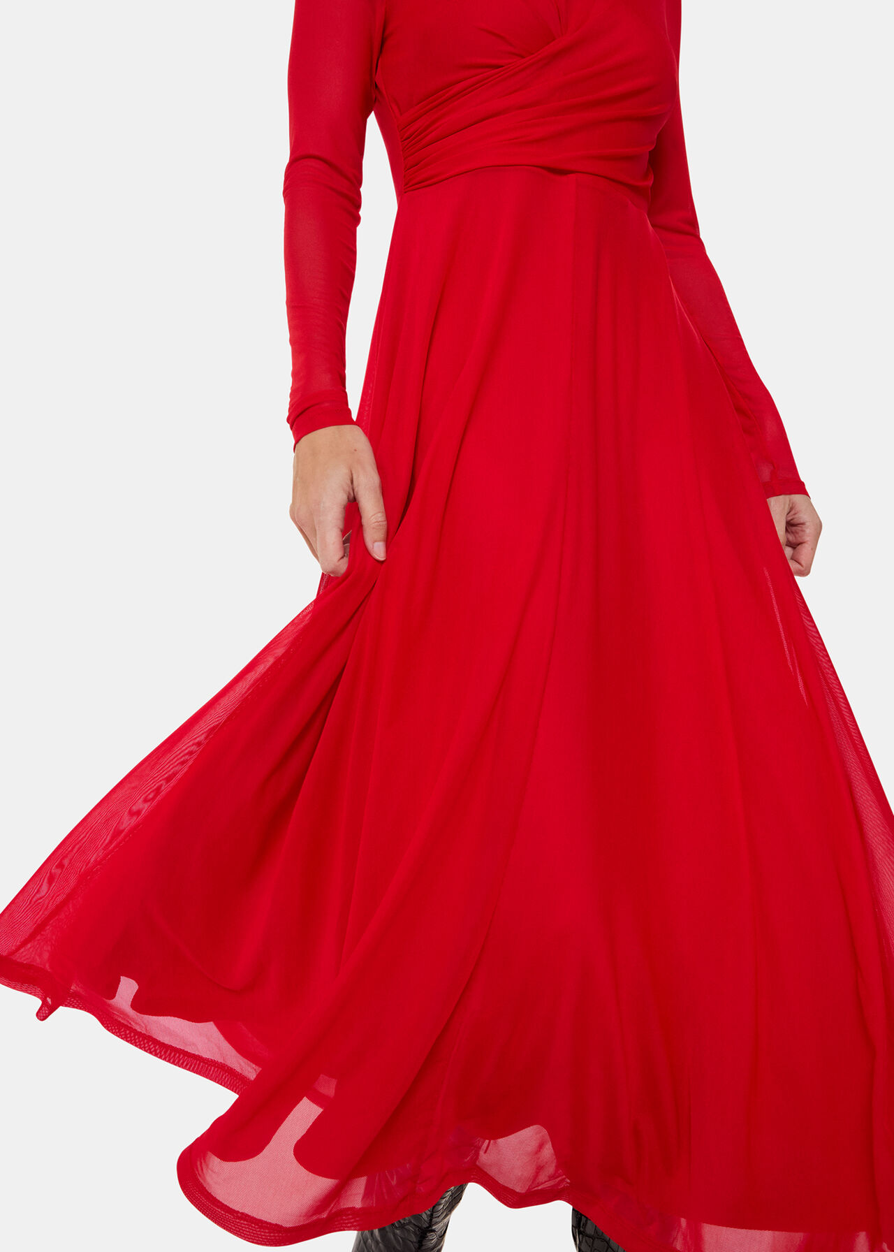 Arabella Ruched Mesh Dress