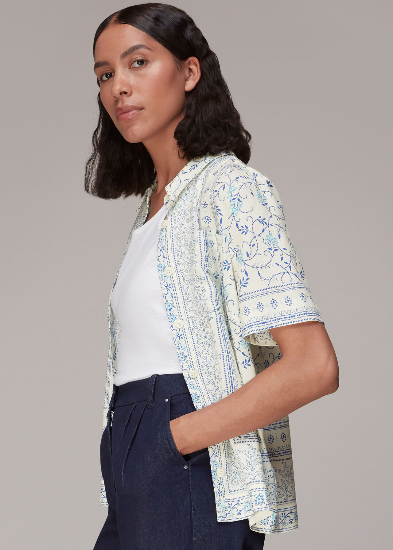 Bandana Print Bowling Shirt