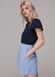 Cotton Frill Sleeve T Shirt