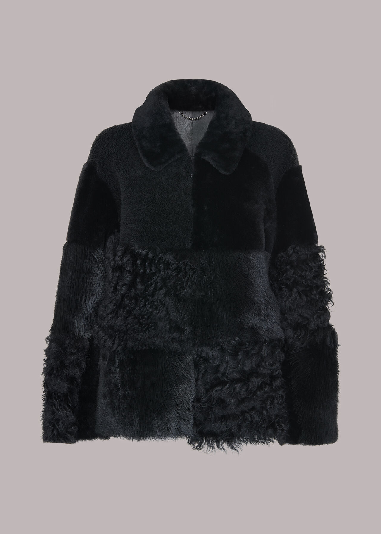 Black Hemma Shearling Jacket WHISTLES Whistles US