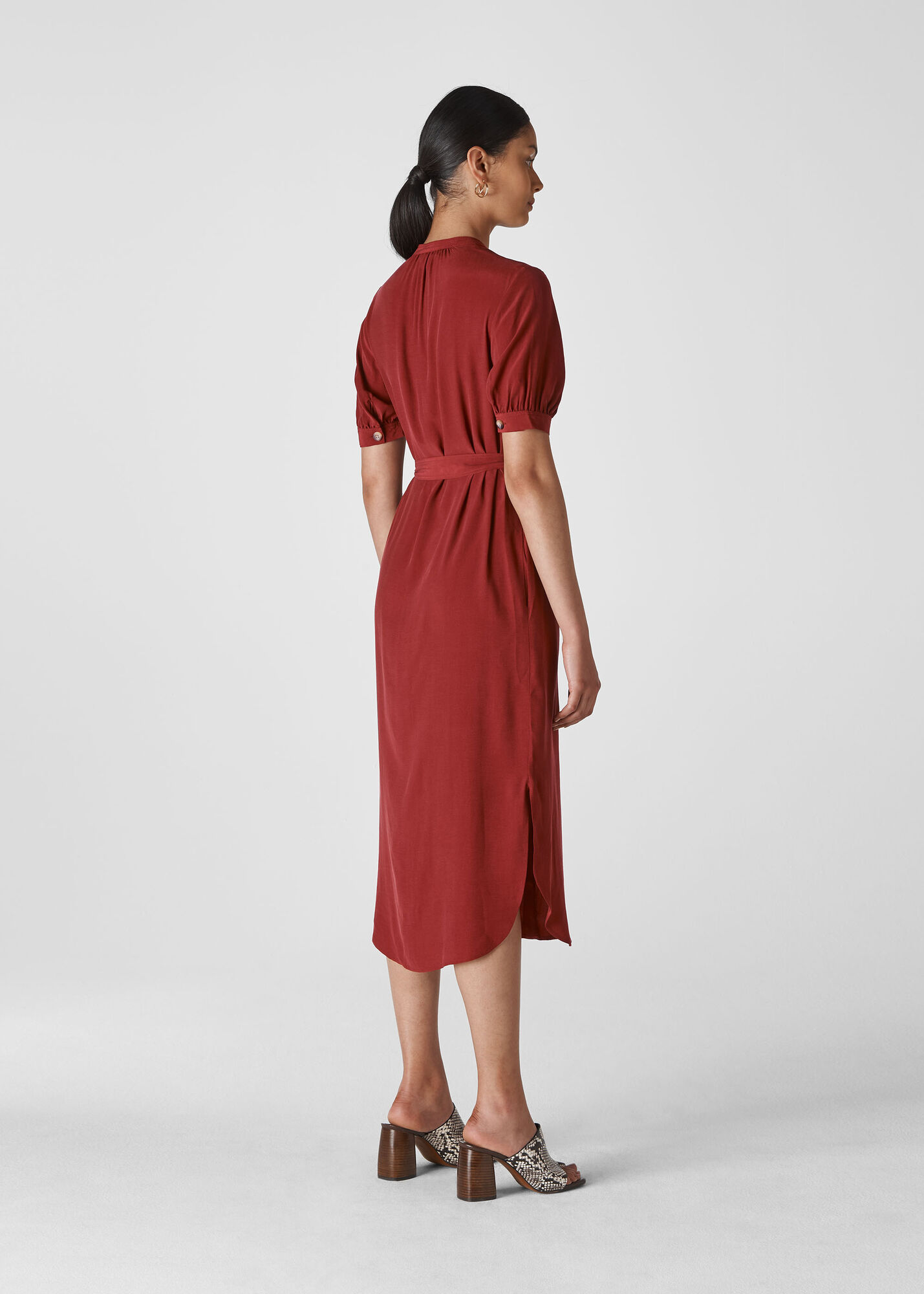 Burgundy Dana Shirt Dress | WHISTLES