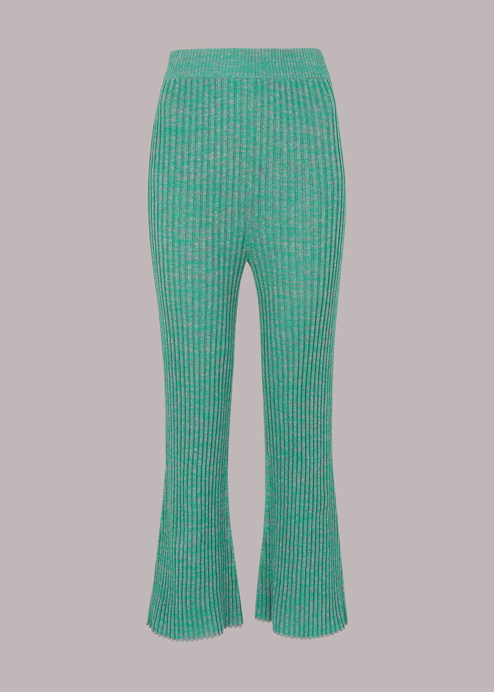 Flecked Rib Flare Knit Trouser