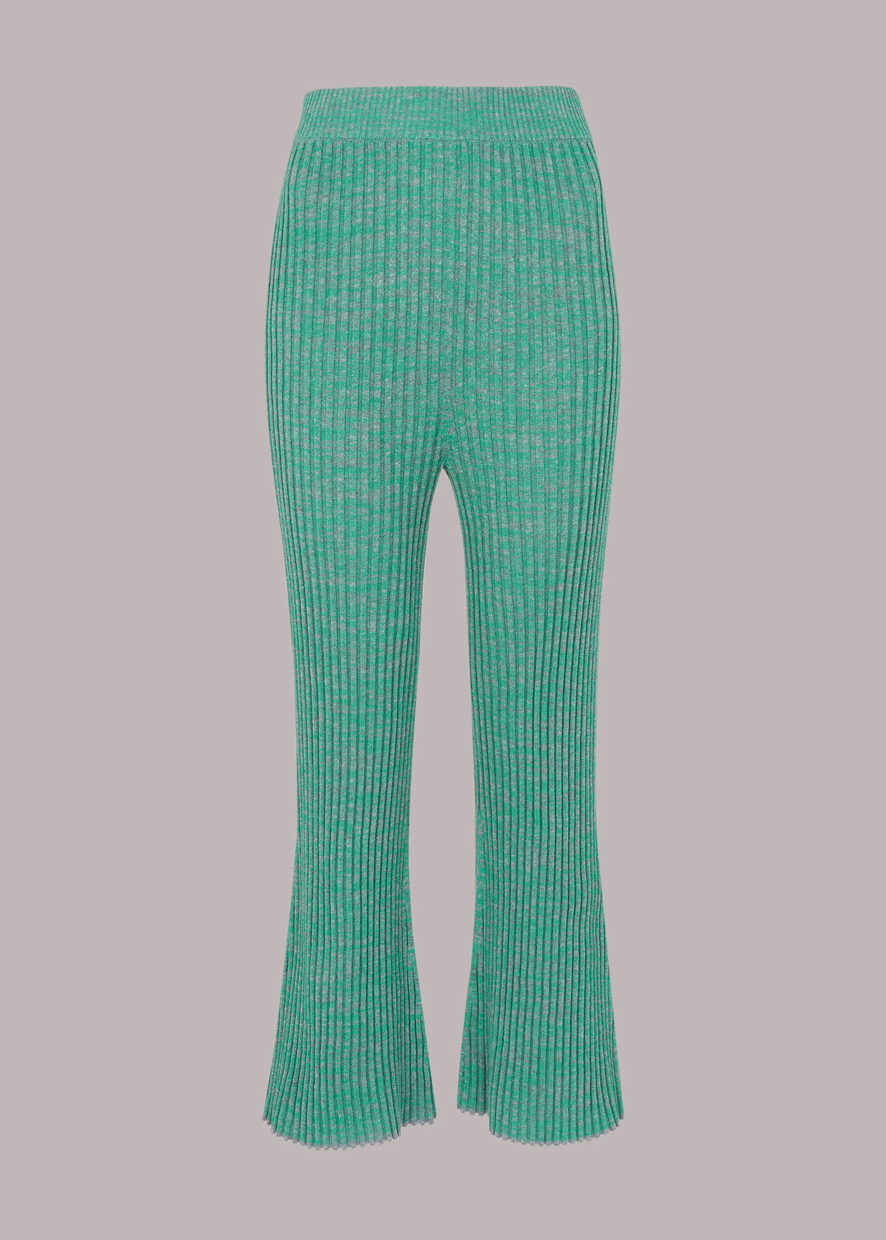 Flecked Rib Flare Knit Trouser