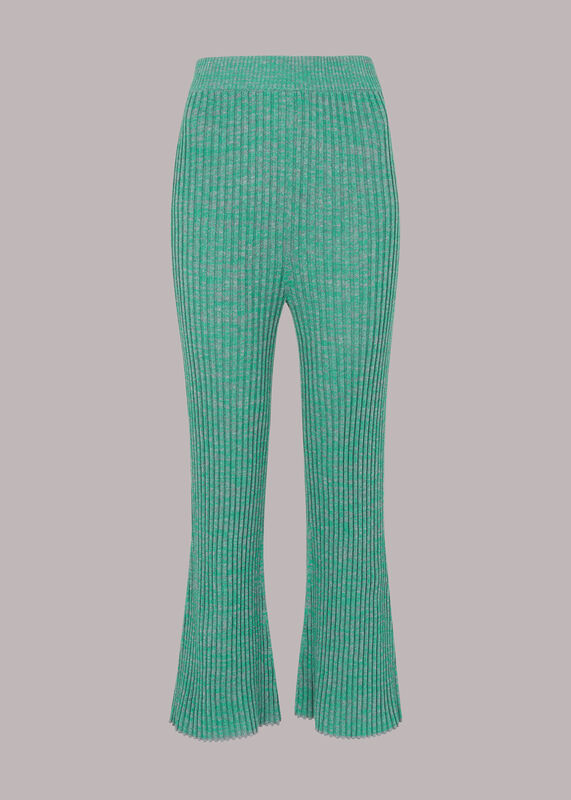 Flecked Rib Flare Knit Trouser