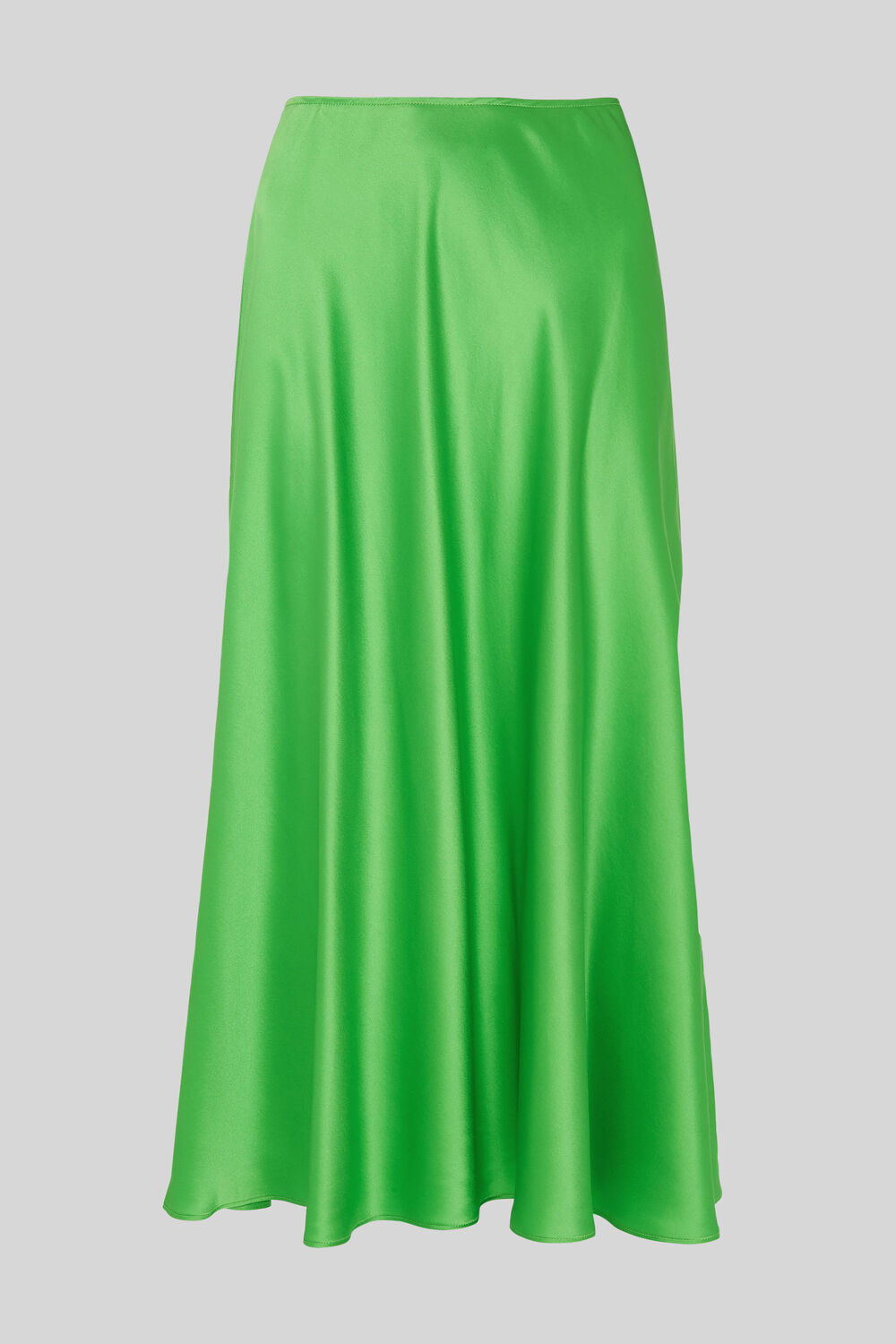 Silk Satin Bias Skirt Lime