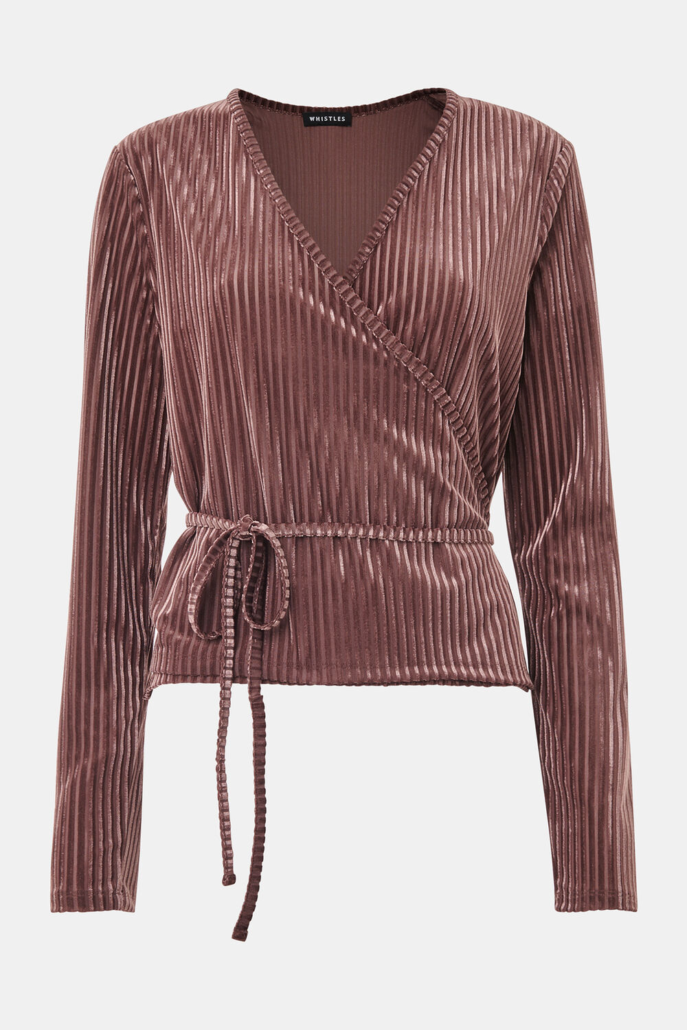 Chocolate Velvet Stripe Wrap Cardigan