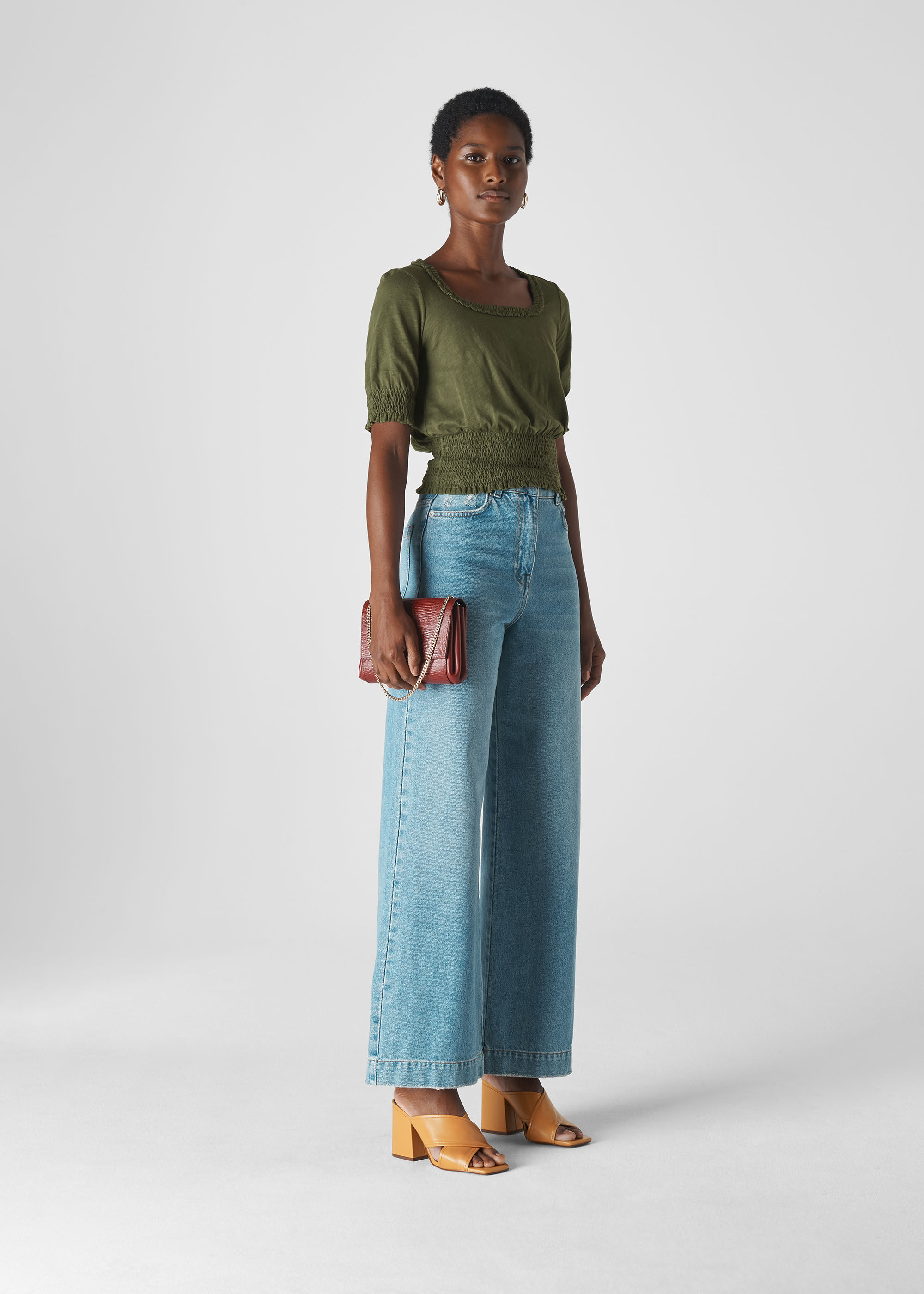 Smocked ruffle top discount