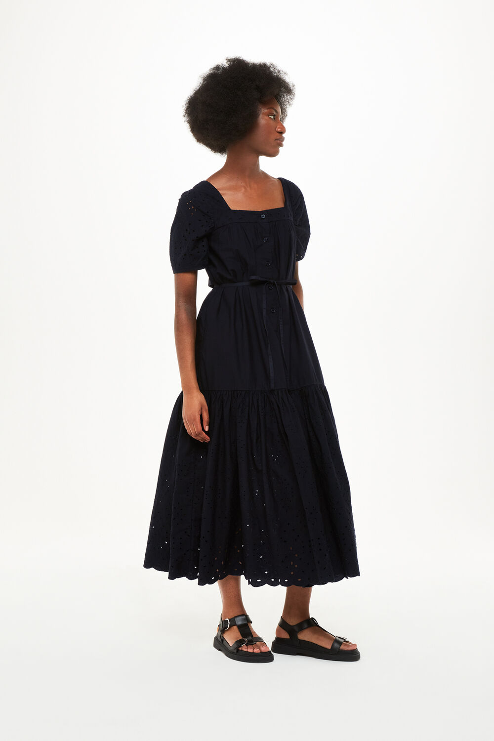 Broderie Poplin Trapeze Dress