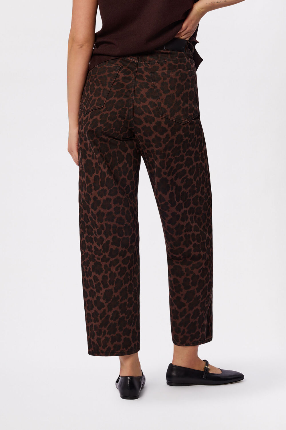 Leopard Print Barrel Jean