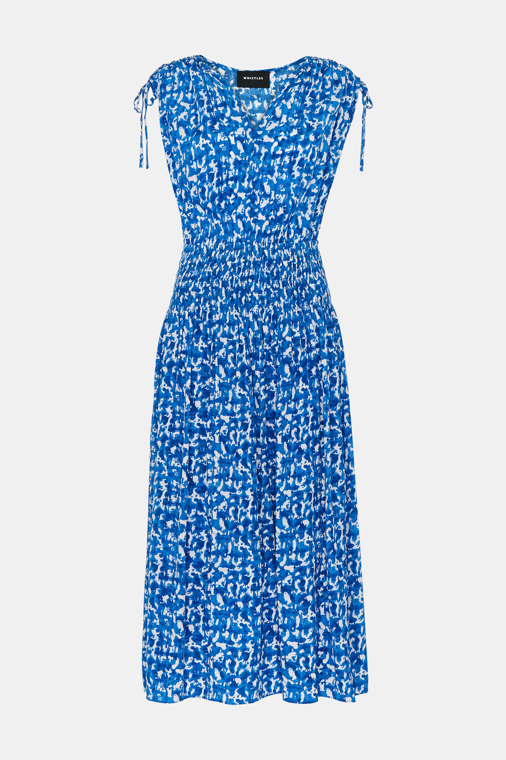 Blue Brushed Stroke Midi Dress