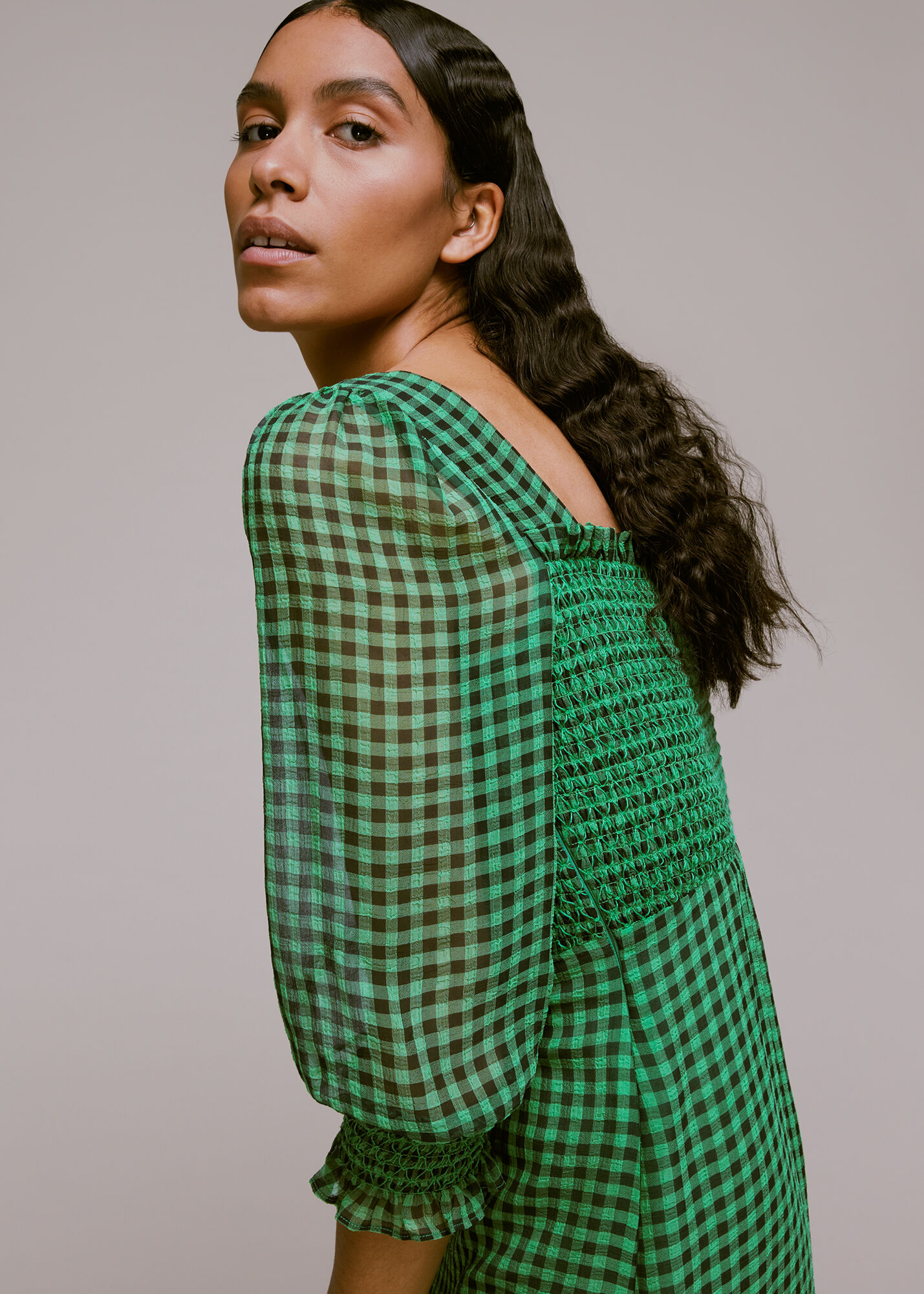Lime green shop gingham dress