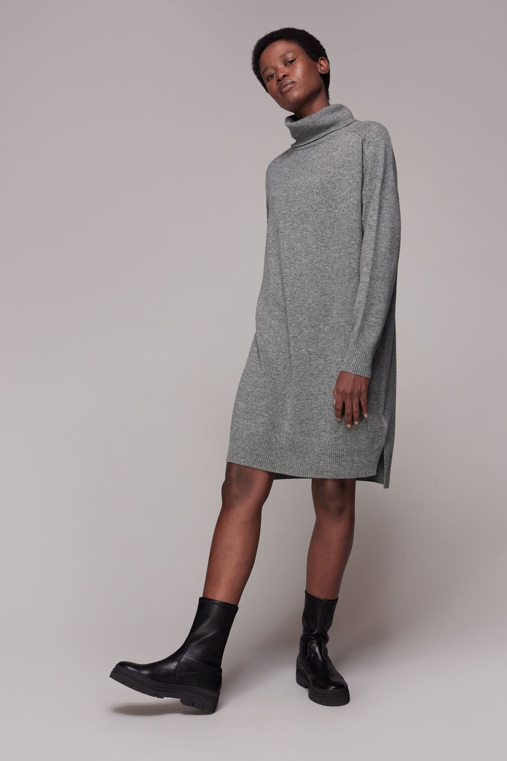 Cashmere Roll Neck Dress