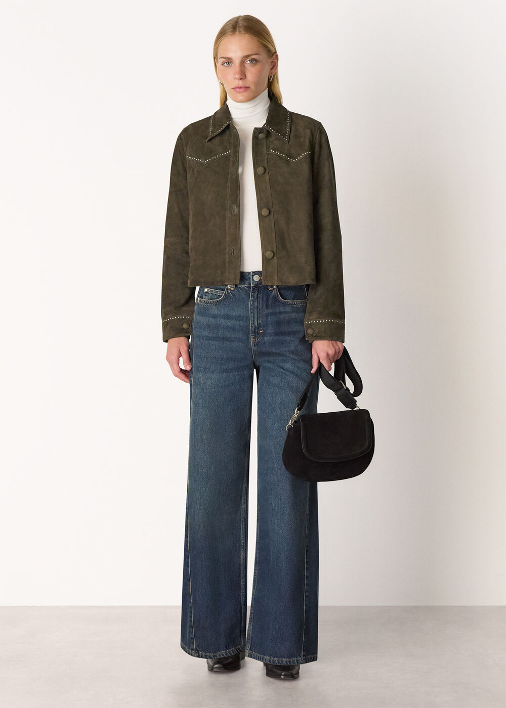 Suede Leather Studded Jacket