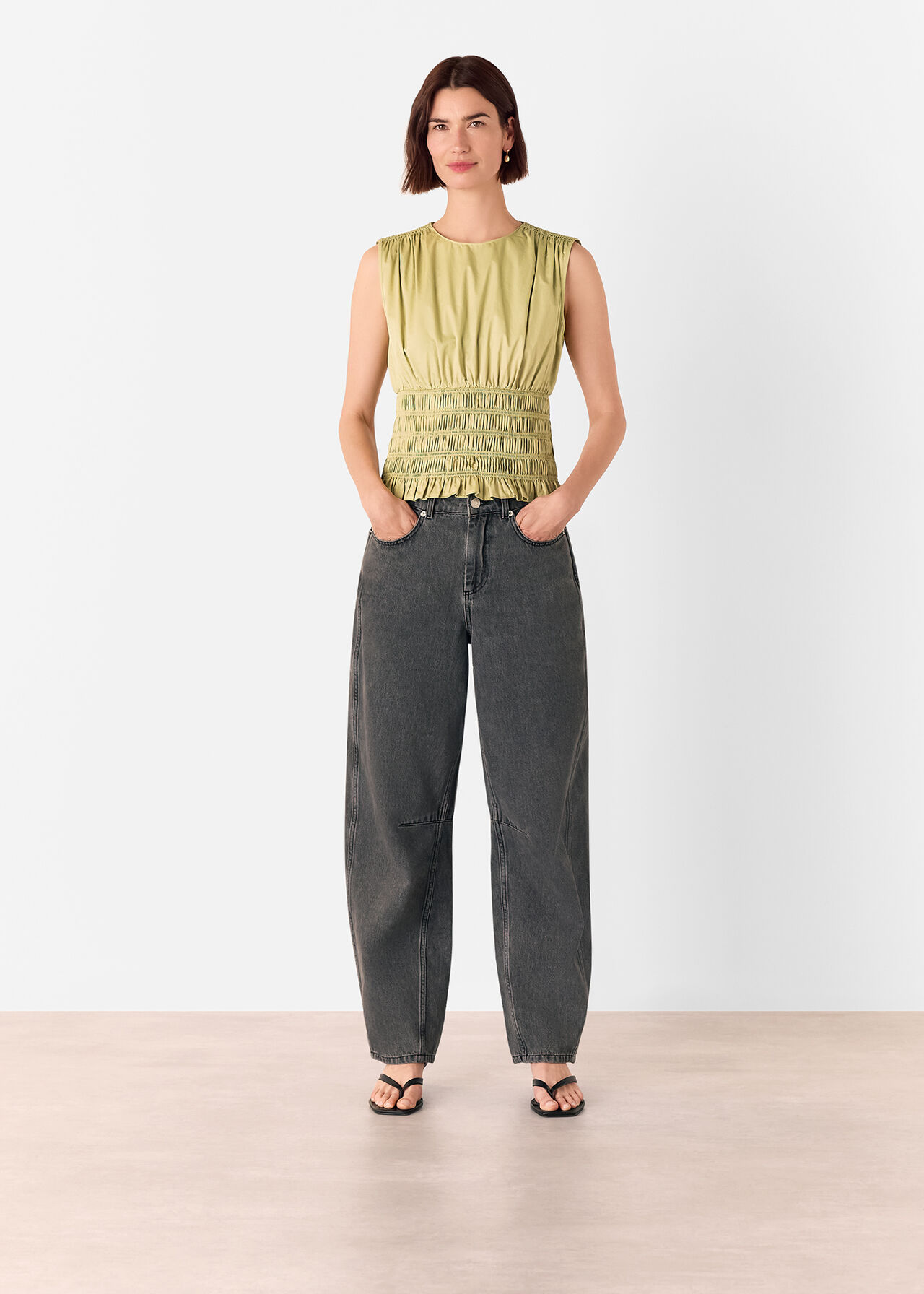 Cotton Shirred Tank