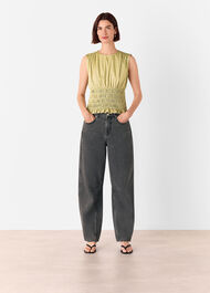 Cotton Shirred Tank