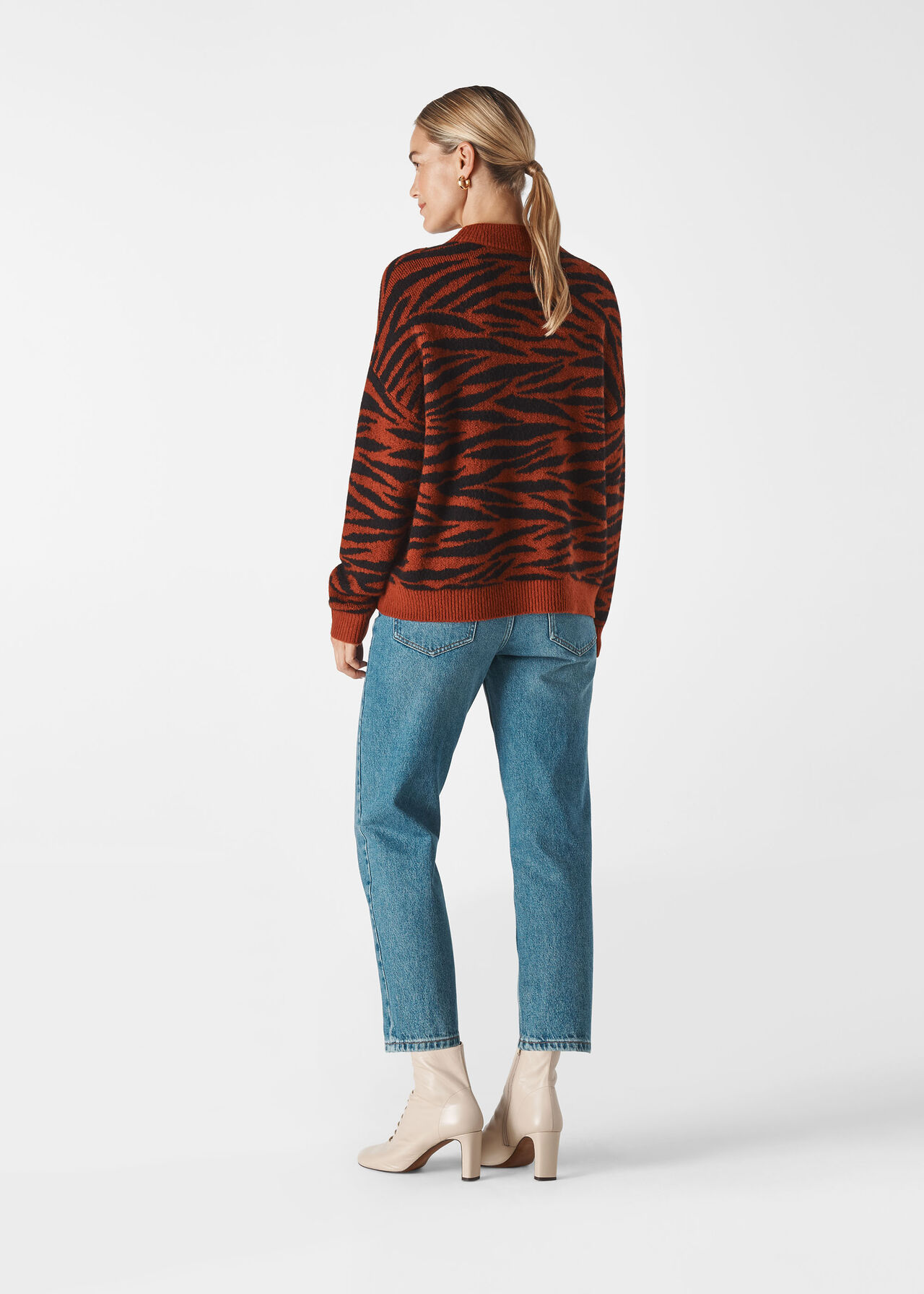 Tiger Stripe Intarsia Knit Multicolour