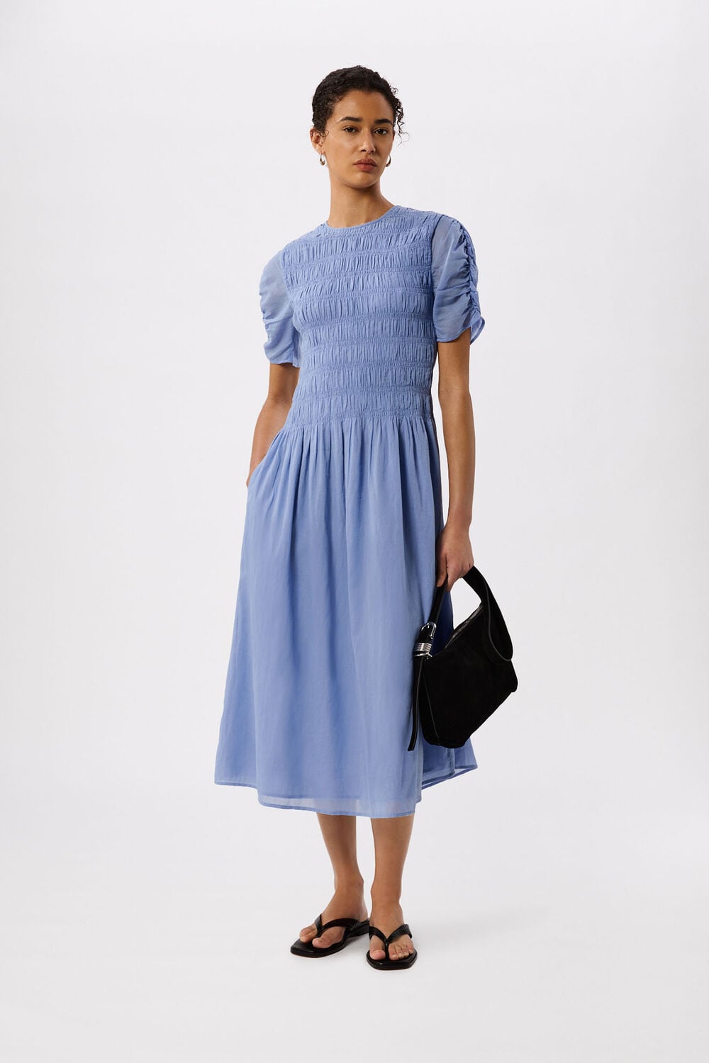 Pale Blue Avery Smocked Dress