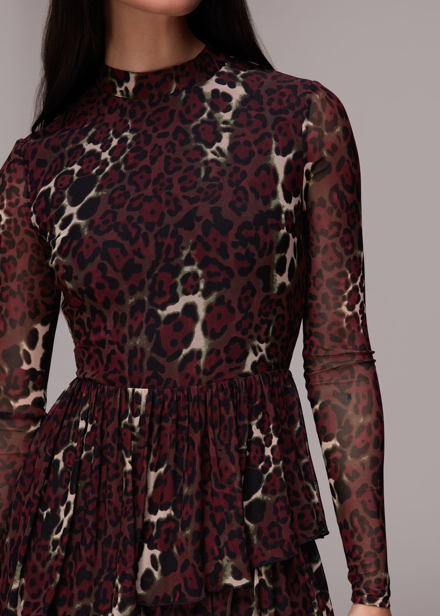 Multicolour Night Cat Tiered Mesh Dress WHISTLES