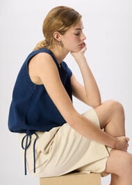 Drawstring Detail Cotton Top