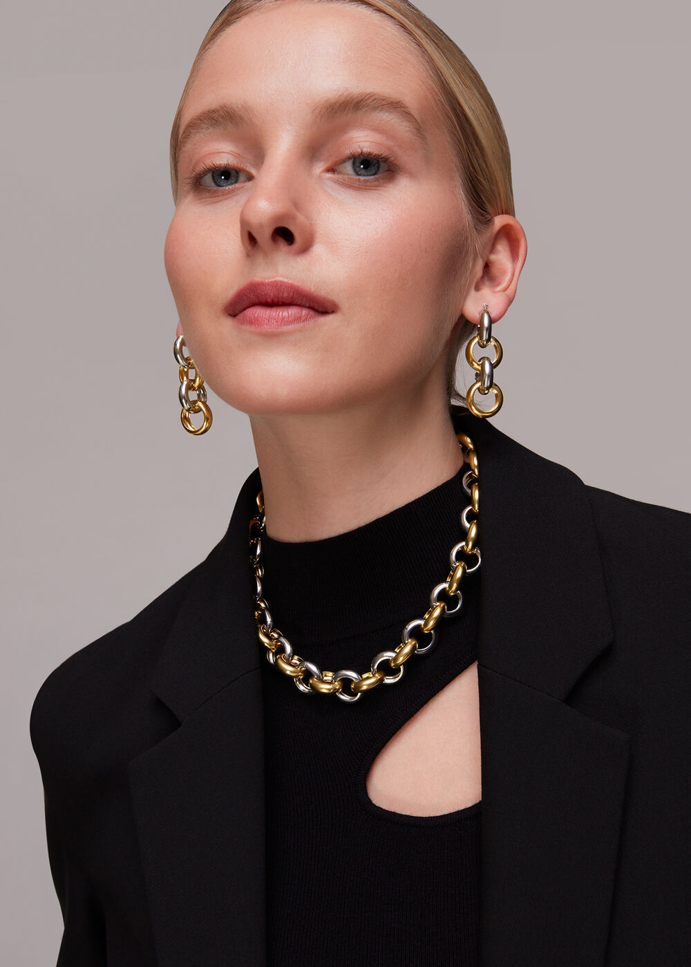 Mixed Metal Drop Earring