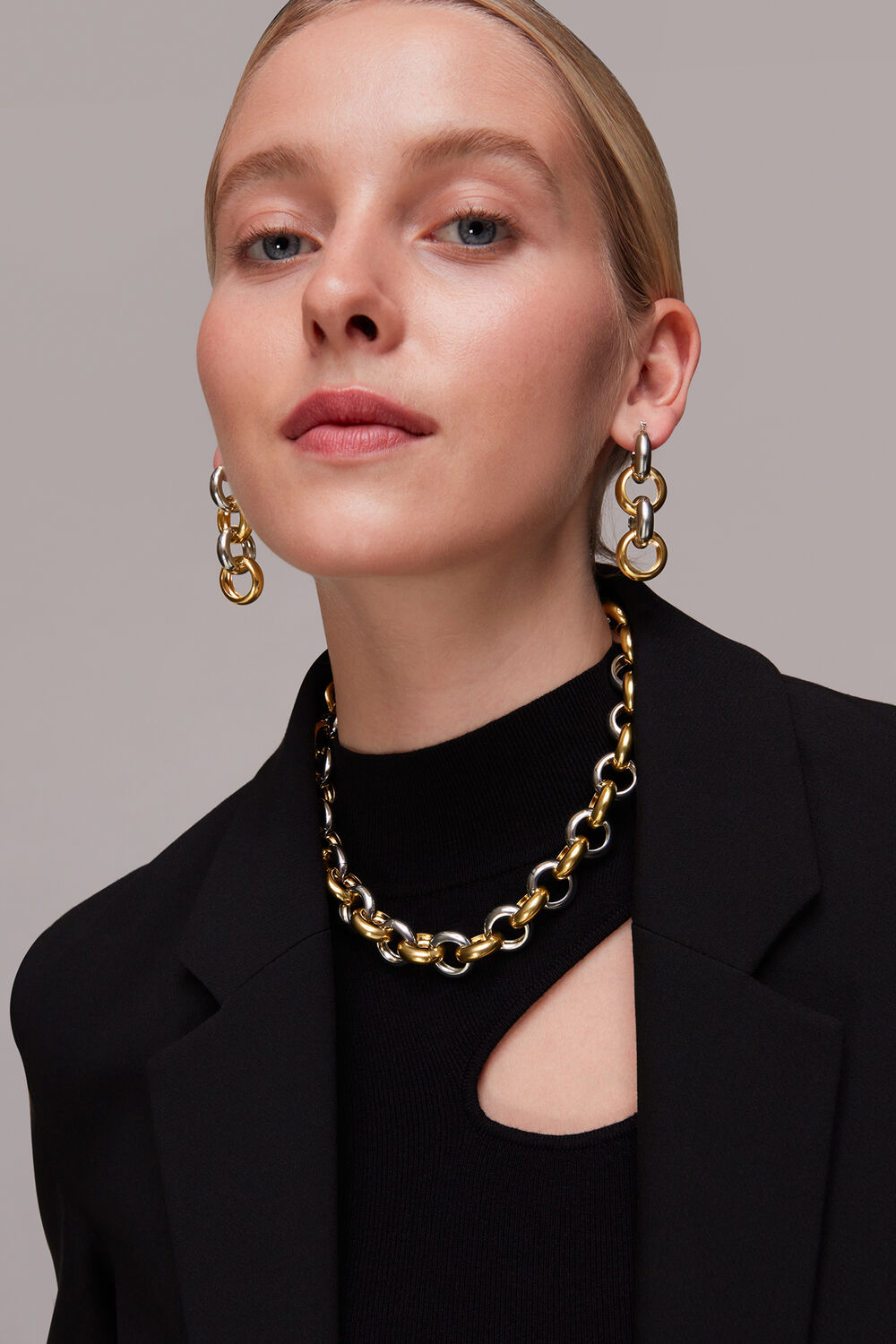 Mixed Metal Drop Earring
