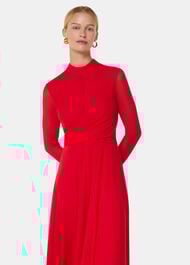 Arabella Ruched Mesh Dress
