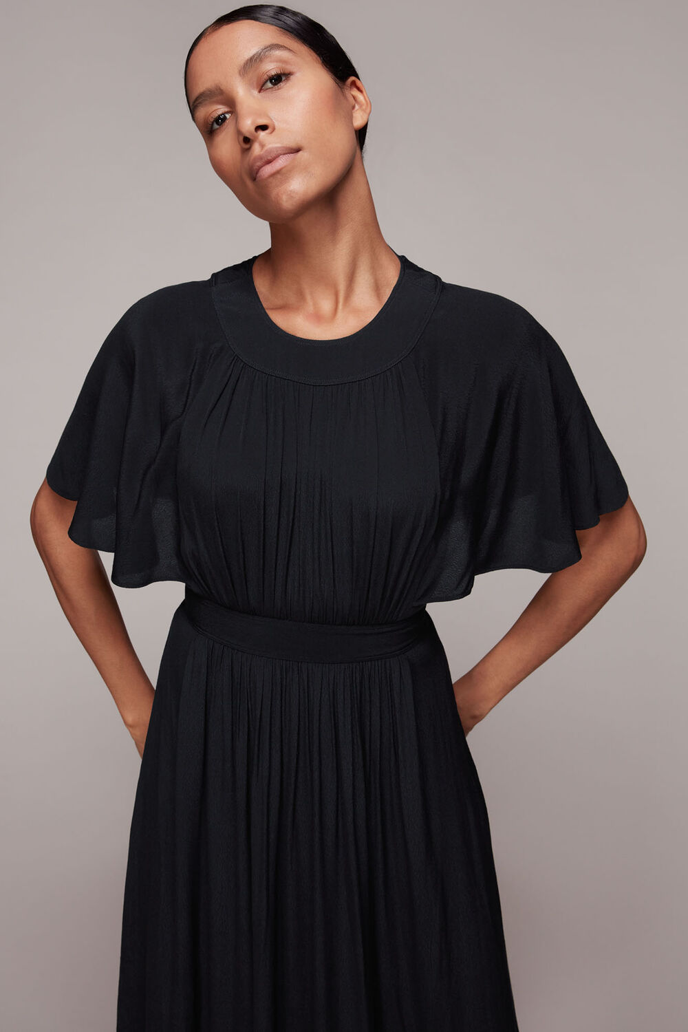 Amelia Cape Sleeve Dress
