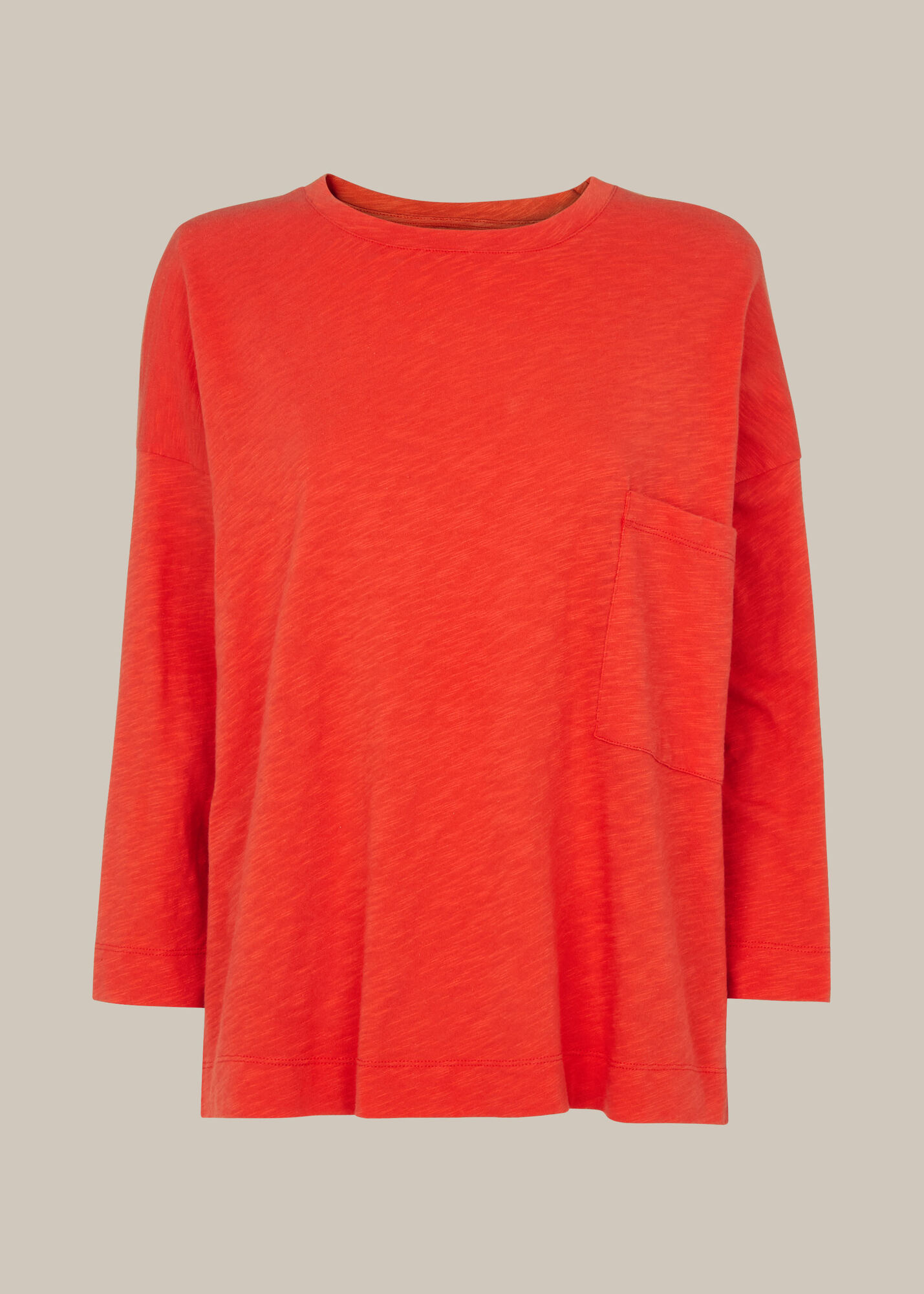 Red Cotton Pocket Top WHISTLES Whistles UK